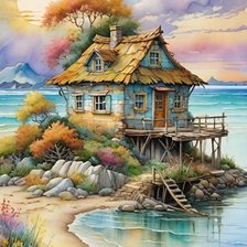 Схема вышивки «пейзаж»