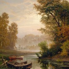 Схема вышивки «Волков_Туманное утро»