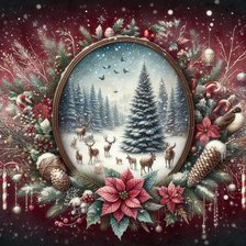 Схема вышивки «reindeer circle»