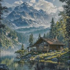 Схема вышивки «Горы»