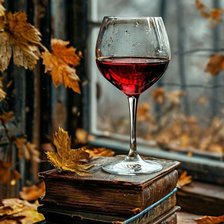 Схема вышивки «Бокал и книги»