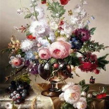 Схема вышивки «Натюрморт с цветами»