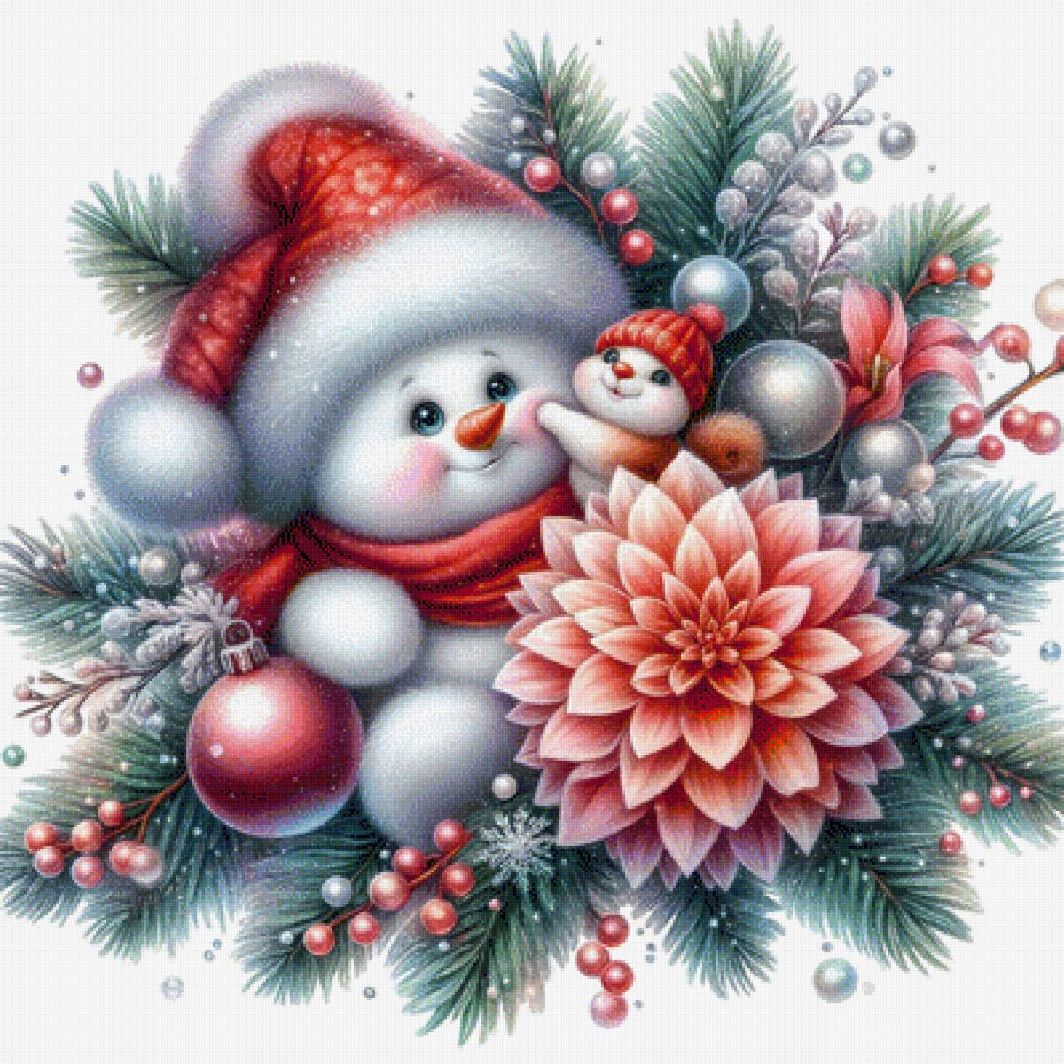 новогодний снеговик - предпросмотр