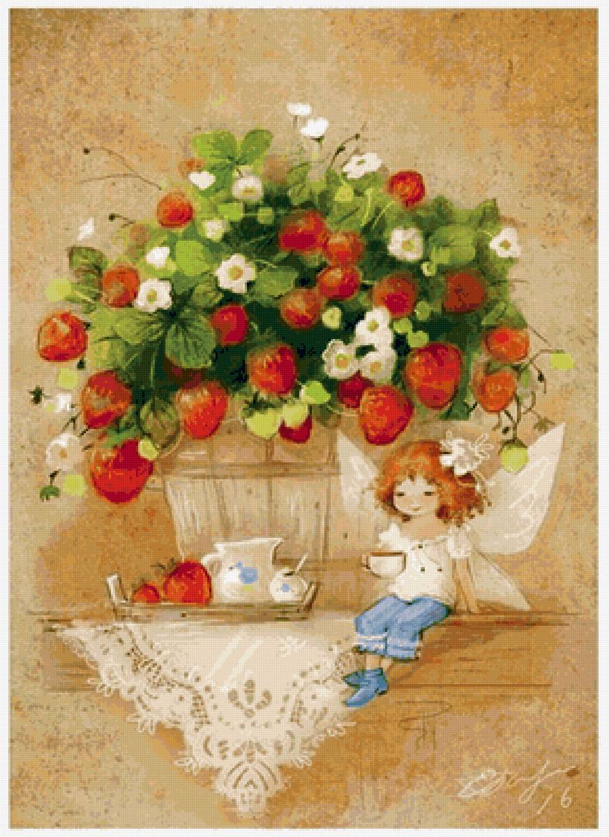 Екатерина бабок - земляника клубника лето цветы - предпросмотр