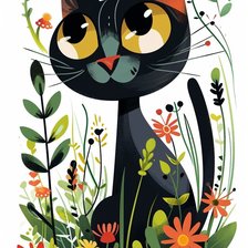 Схема вышивки «кот»