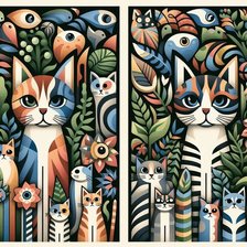 Схема вышивки «кошки»