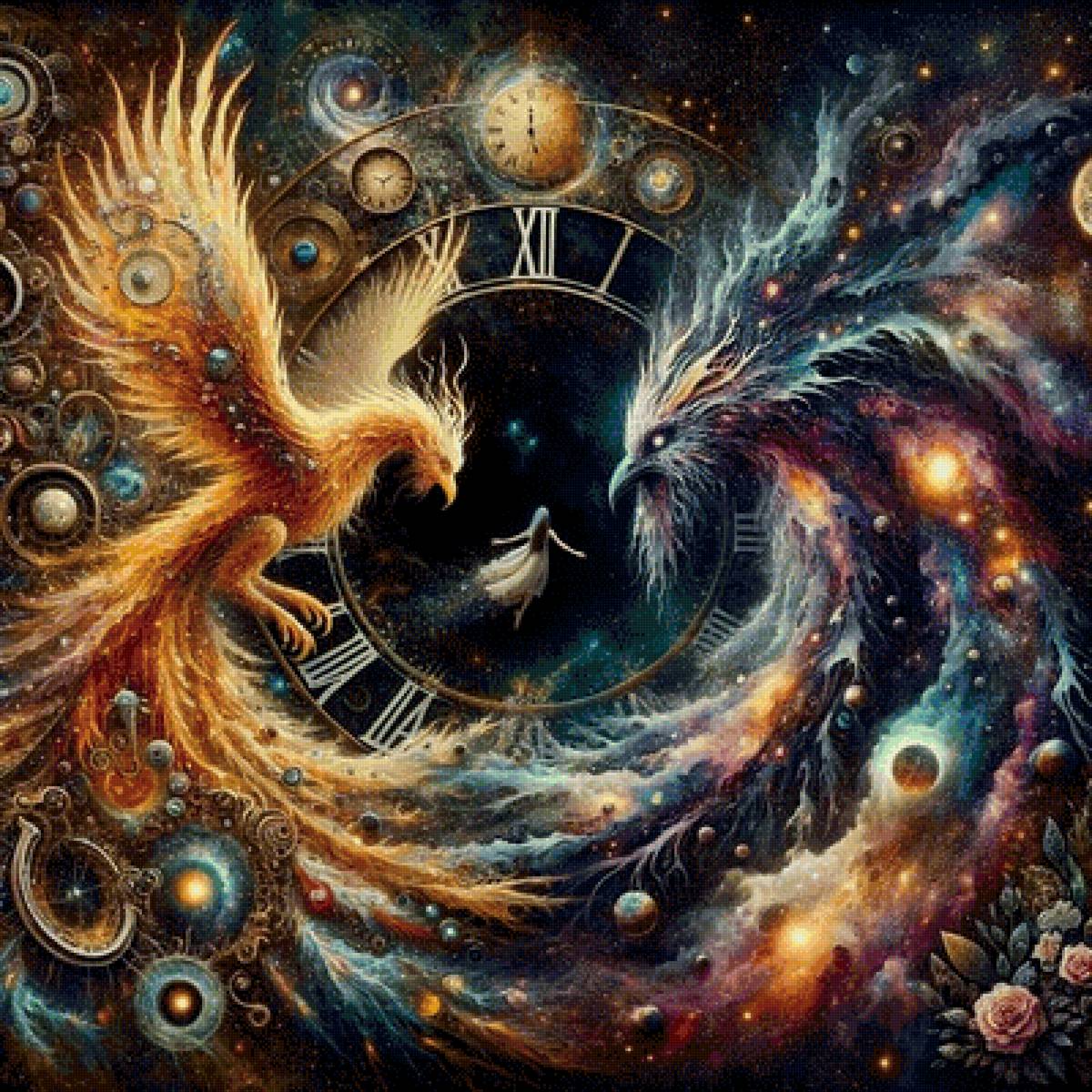 Часодеи - космос, жар птица, дракон, часы - предпросмотр