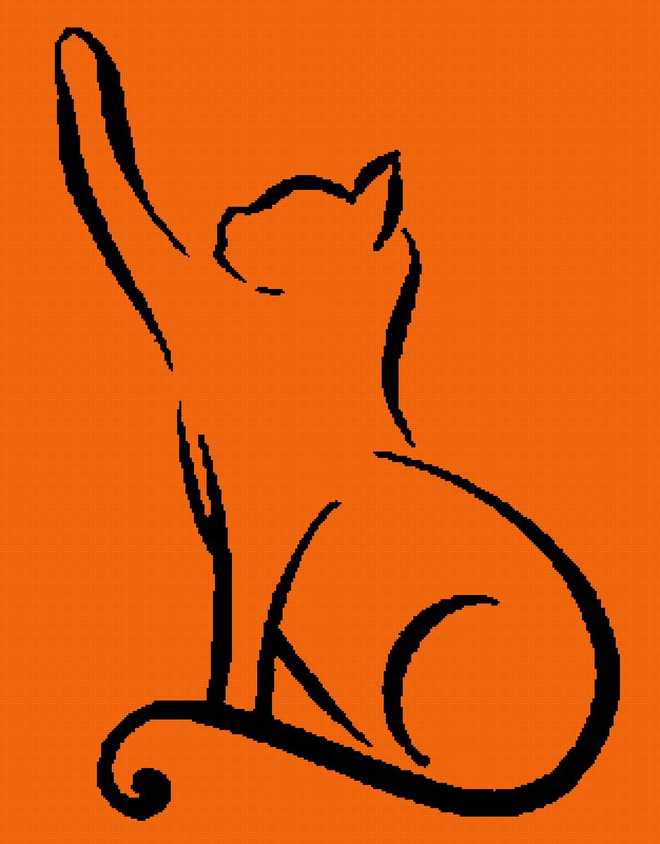 Кошечка - монохром - предпросмотр