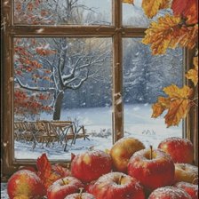 Схема вышивки «Яблоки в снегу»