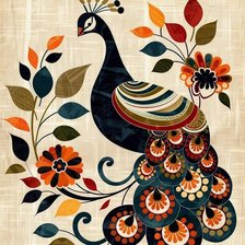 Схема вышивки «павлин»