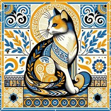 Схема вышивки «кот»