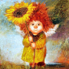 Схема вышивки «ангел с подсолнухом»