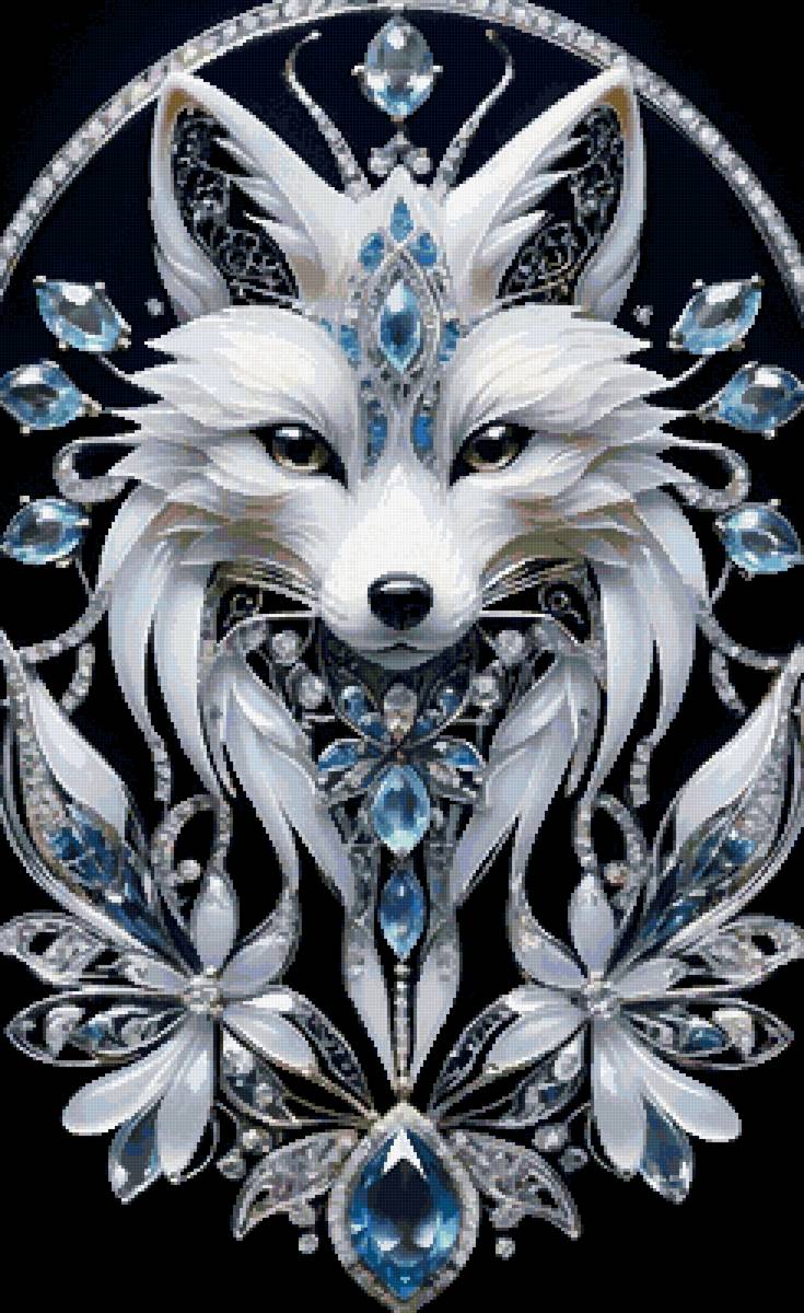 Белый лис. Подвеска - лис - предпросмотр