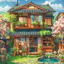 Схема вышивки «Китайский домик»