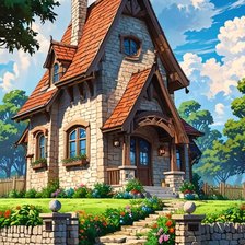 Схема вышивки «Домик»