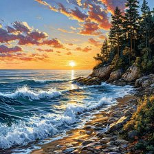 Схема вышивки «Море»