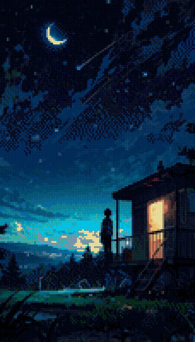 Ночное небо - небо, ночь - предпросмотр