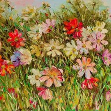 Схема вышивки «Цветы поляна луг»