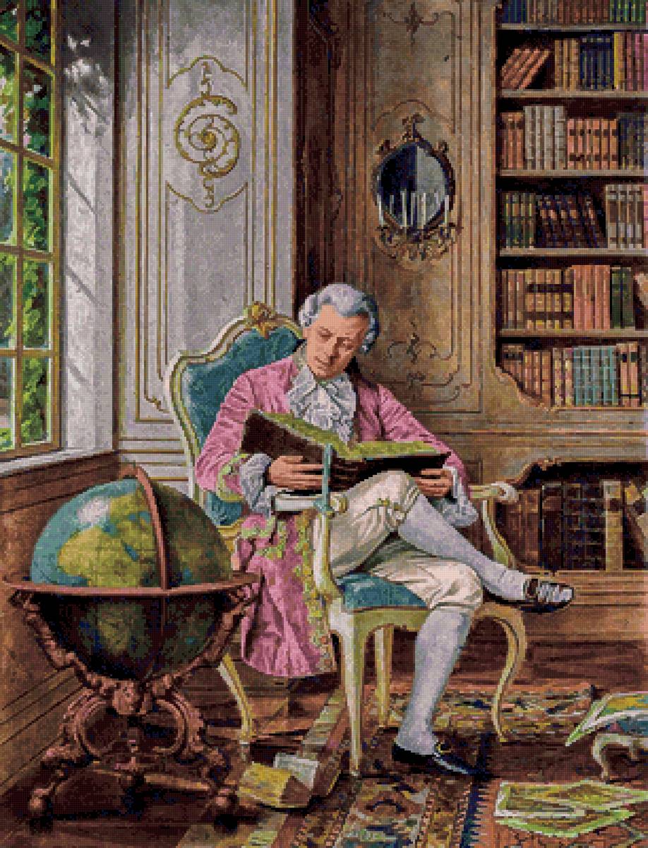 Библиотека - художник, библиотека, живопись, картина - предпросмотр