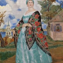 Схема вышивки «кустодиев. купчиха»