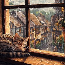 Схема вышивки «дождь за окном»