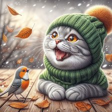 Схема вышивки «котик»