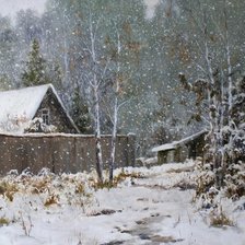 Схема вышивки «дорфеев. первый снег в ноябре»