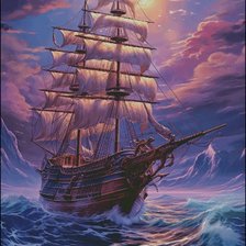 Схема вышивки «Корабль»