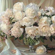 Схема вышивки «Белые пионы»