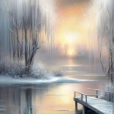 Схема вышивки «Winter lake»