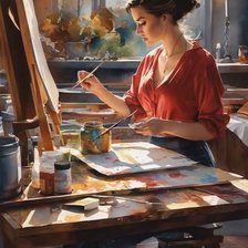 Схема вышивки «художница»