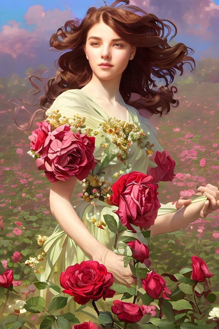 розы - девушка, розы - оригинал