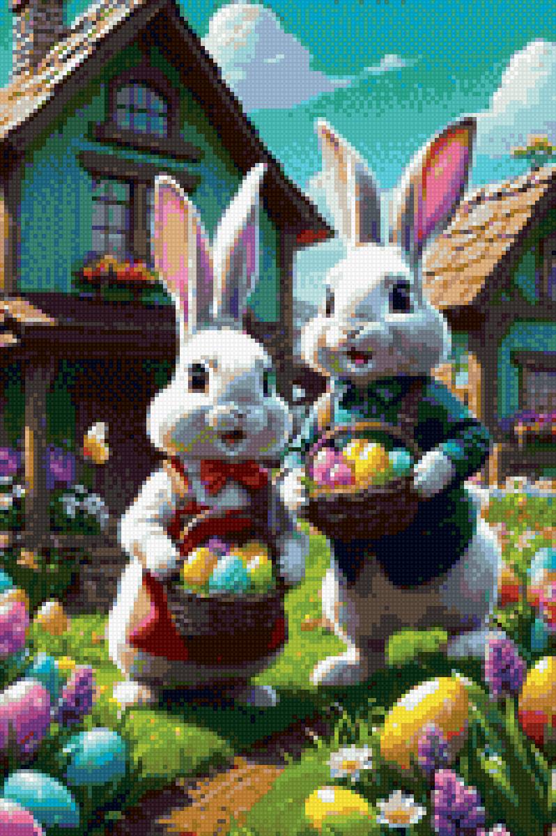 пасхальные зайцы - пасха, зайцы - предпросмотр