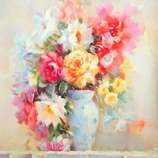 Схема вышивки «Цветы натюрморт букет»