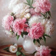 Схема вышивки «пионы»