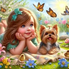 Схема вышивки «Лето, дети»