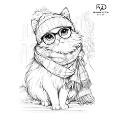 Схема вышивки «киса модница»