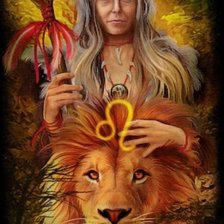 Схема вышивки «карта таро "Сила "»