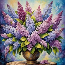 Схема вышивки «сирень»