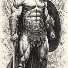 Схема вышивки «Спартак, гладиатор»