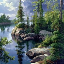 Схема вышивки «Речка»