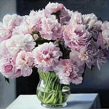 Схема вышивки «Пионы на темном»