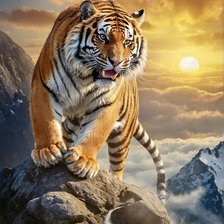 Схема вышивки «Tiger on the mountain»