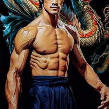 Схема вышивки «Брюс Ли»