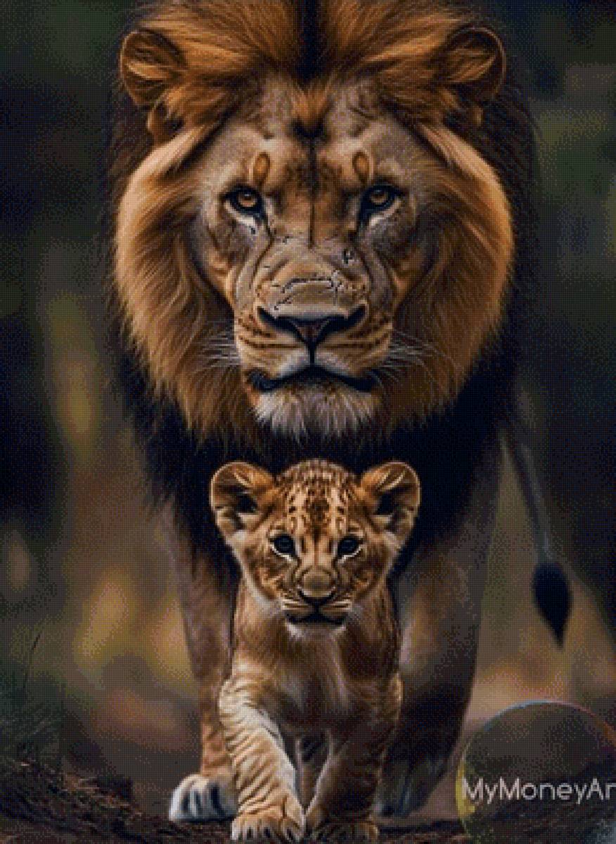 отец и сын - животные, кошки - предпросмотр