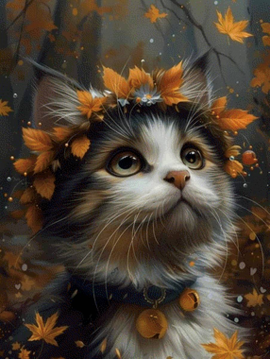 Осенний котик - осенний котик - предпросмотр