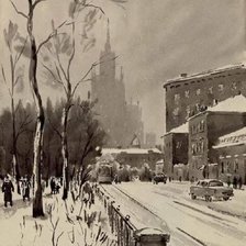 Схема вышивки «озеров. покровский бульвар»