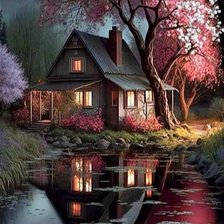 Схема вышивки «Casa del lago»