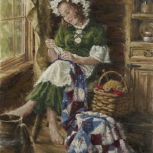 Схема вышивки «вязальщица»