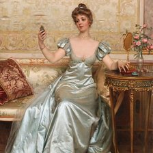 Схема вышивки «дама»